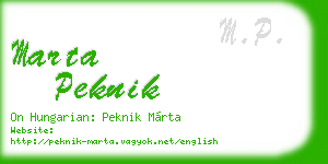 marta peknik business card