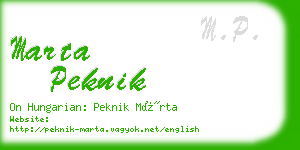 marta peknik business card